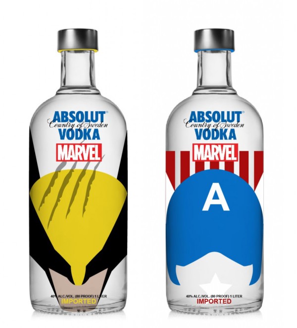 Vodka Absolut Marvel - Wolverine e Capitão América